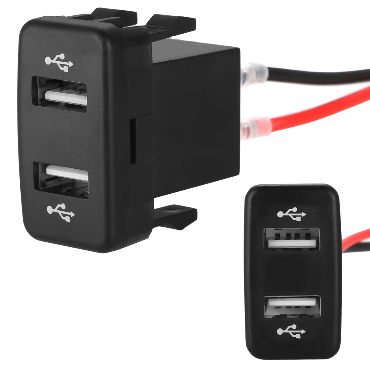 Автомобильное зарядное устройство с двумя usb-портами 12-24 В 5 4 2 А голубое