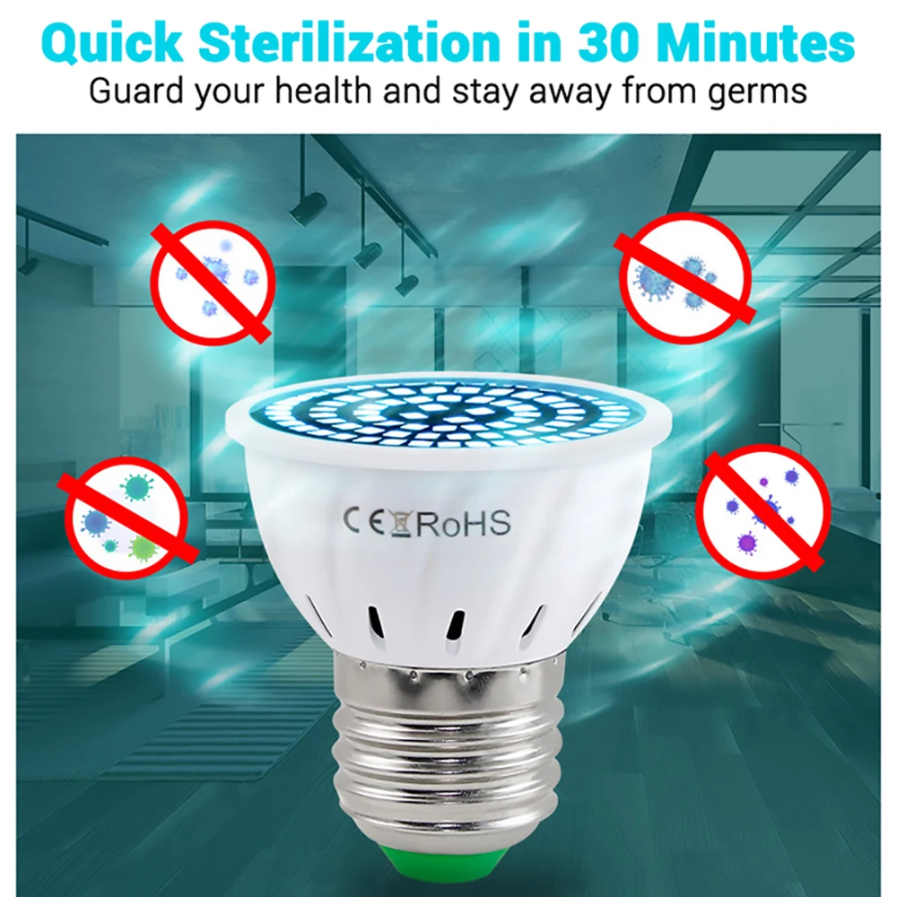 УФ лампа Е27/Е14 для дезинфекции стерилизасветильник светодиодсветодиодный MR16 UVC