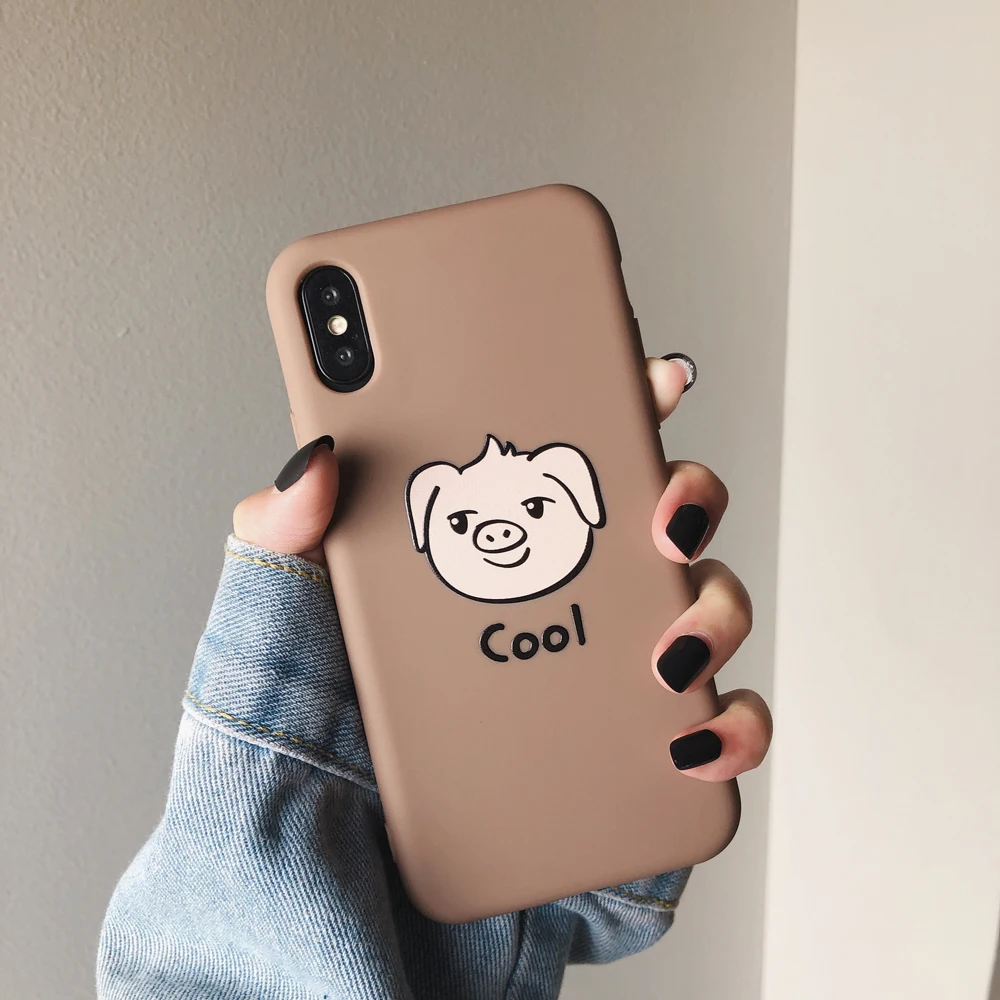 Чехол с рисунком свинки для Apple iPhone Xs Max X XR Роскошный прекрасный Модный мягкий из