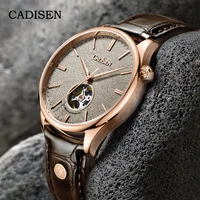cadisen automatic watch men 2021 men mechanical wristwatches top brand luxury waterproof miyota 82s0 tourbillon leather clock