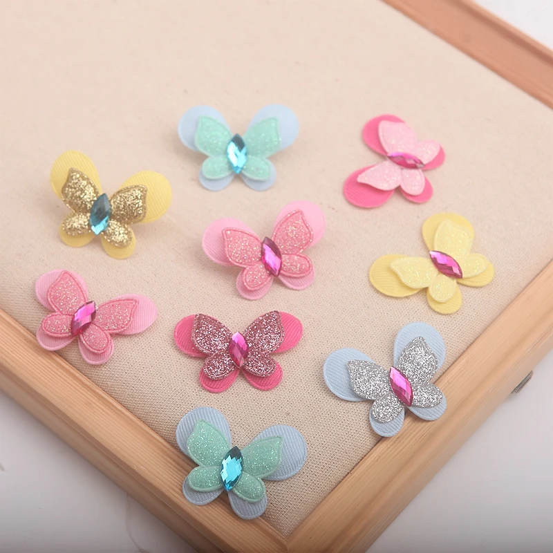 Новинка 2021 10 шт./лот двухслойные блестки бабочки мягкая аппликация для детского