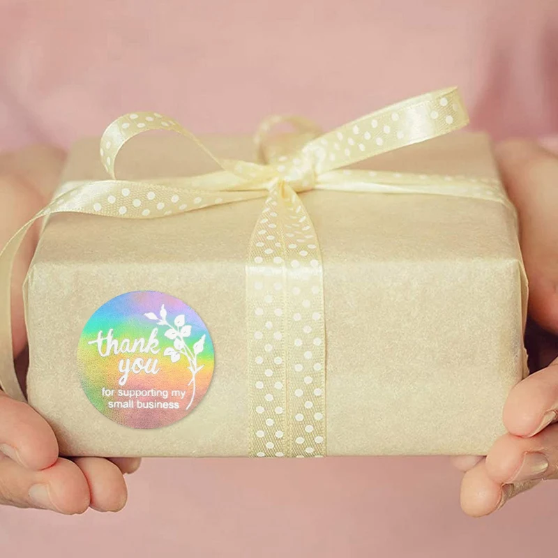 

Roll flower hot colored silver thank you baking sticker label 1 inch