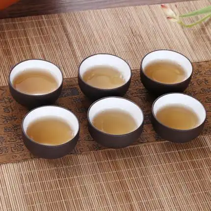 Чайные чашки NEWYEARNEW 6 шт./лот из фиолетовой глины керамический Ретро чайный набор с