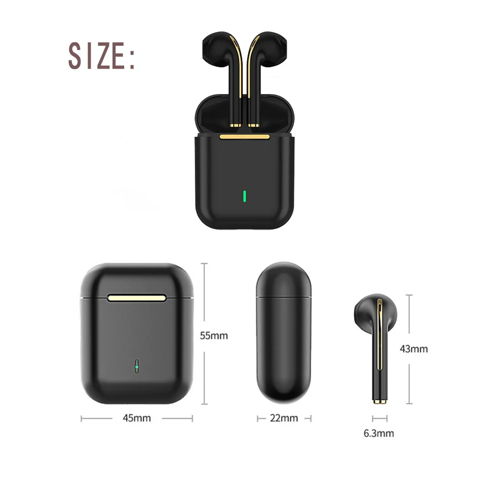 

J18 TWS Bluetooth 5.0 Earphone Charging Box Wireless Headphone Stereo Waterproof Earbuds Headset With Microphone For iOS/Android