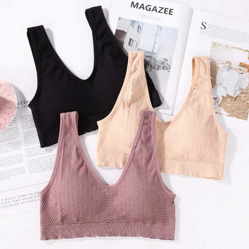 Хлопковая спортивная майка бюстгальтер Женский бесшовный для тренажерного зала