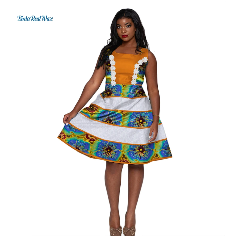 Летние кружевные платья с принтом для женщин одежда на заказ Bazin богатые