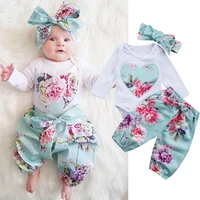 newborn kid baby girl floral clothes jumpsuit romper bodysuit pants outfit set 0 24m
