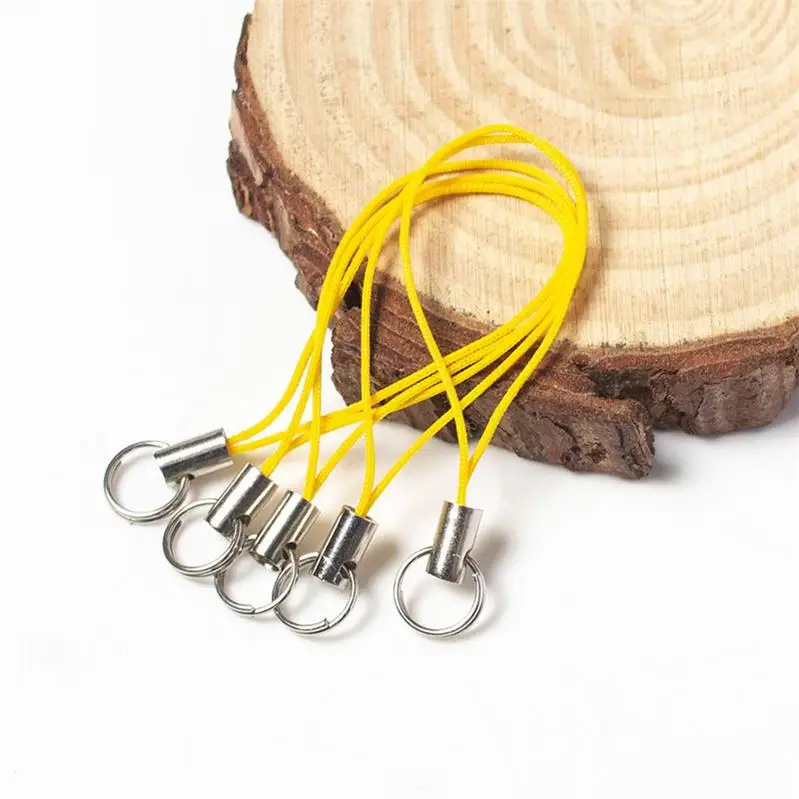 Yellow 20 шт./лот кольцо для ключей со шнуром для ключей DIY сумка для ключей сумки вешалка для игрушек зажимы держатель для ключей брелок DIY аксессуары для ключей - Цвет: Yellow