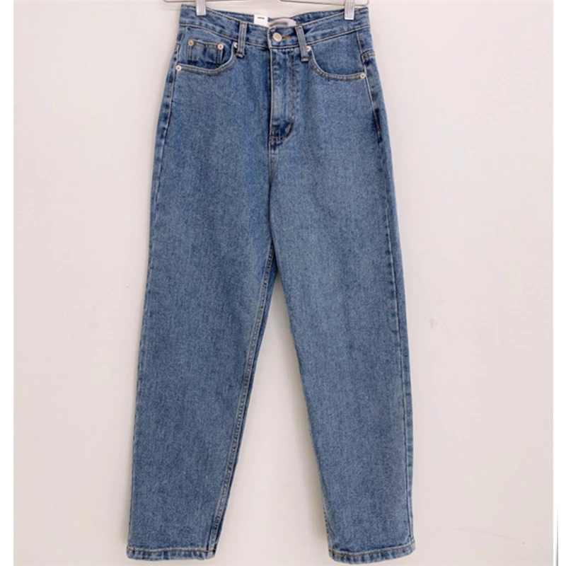 

2021 New Summer Women's Denim Pants Irregular Pockets Fashionable High Waist Loose Denim Jeans Female Chic Trousers