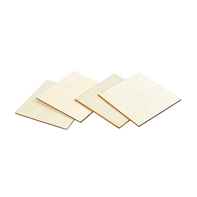 

36-Pack Unfinished Wood Square Tile Cutout Pieces 4 Inch Square Blank Wood Wooden for DIY Crafts Home Decoration Painting Staini