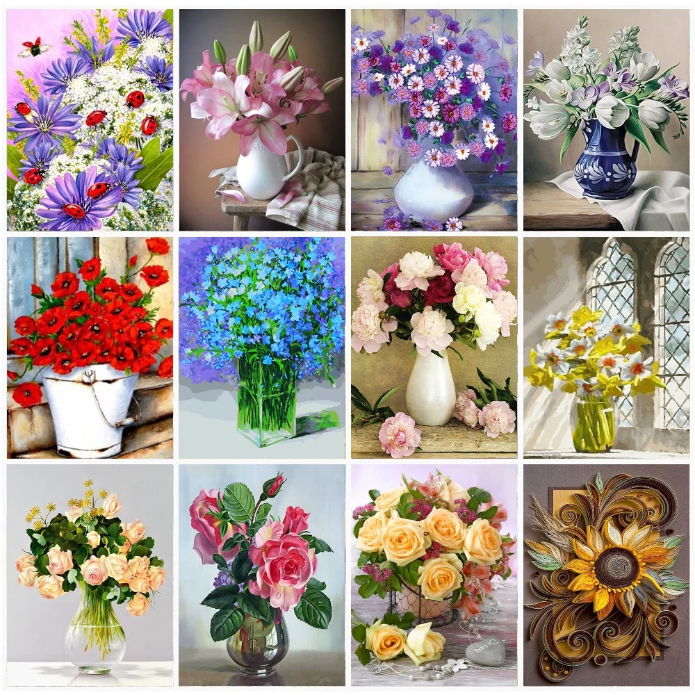 5D 100% полная дрель картина с цветами ремесло вышивка крестиком настенное