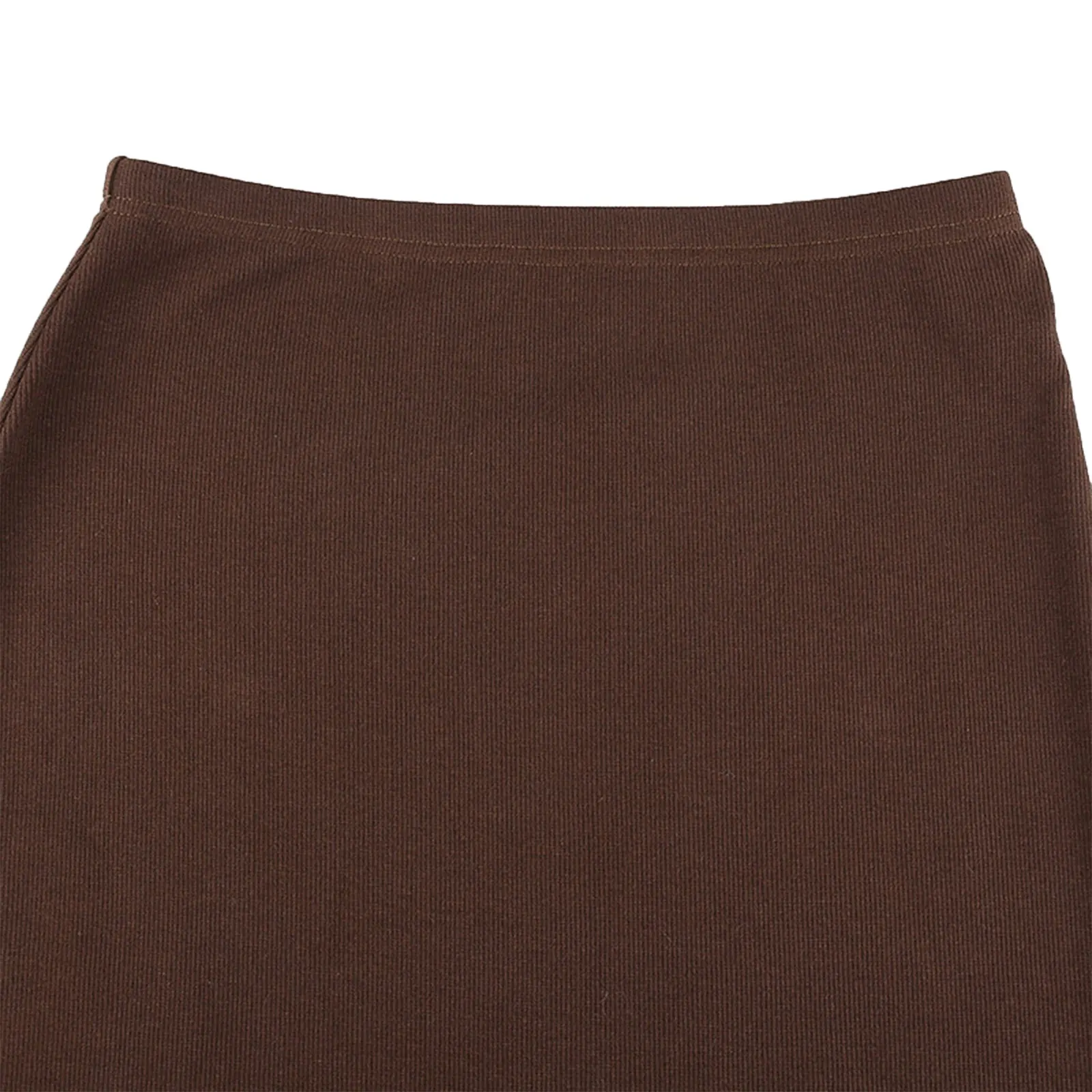 Женская модная Однотонная юбка с высокой талией и пушистыми краями