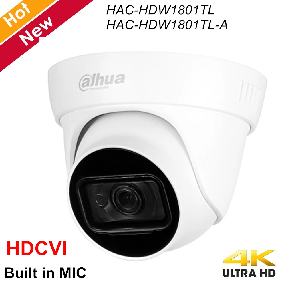 Dahua Lite Plus серия 4K HDCVI камера HAC-HDW1801TL HAC-HDW1801TL-A Встроенный микрофон Водонепроницаемая IP67 2,8 мм 3,6 мм Коаксиальная камера