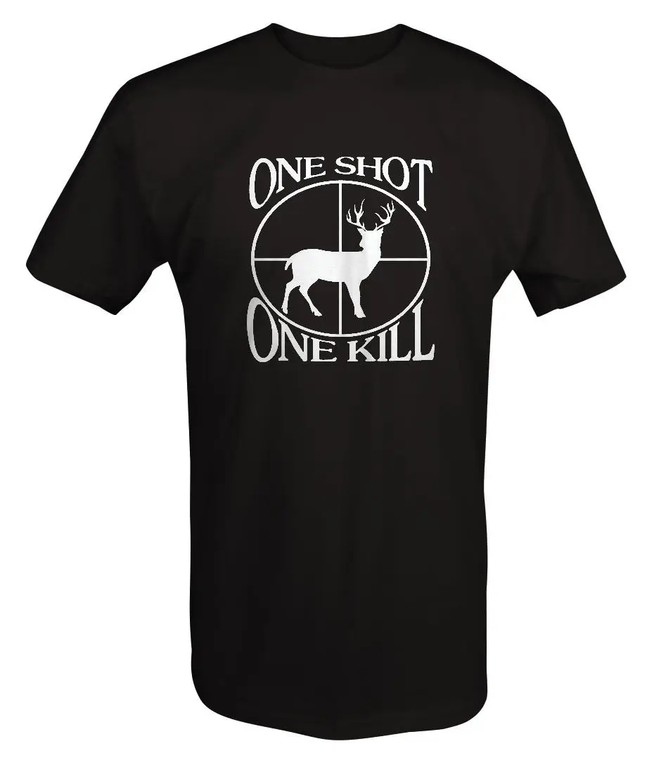 2019 Лидер продаж 100 и хлопковая Футболка One Shot Kill Deer Predator Scoped Huntinger летняя стильная