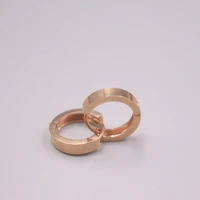 new solid pure 18k rose gold women smooth hoop earrings 1 6 1 8g 122 8mm