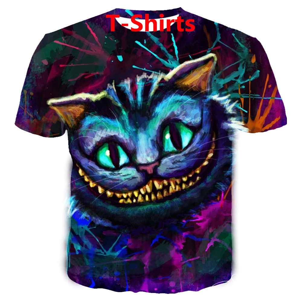 Футболка с 3d принтом Чеширского кота/толстовки/брюки модный мужской Харадзюку