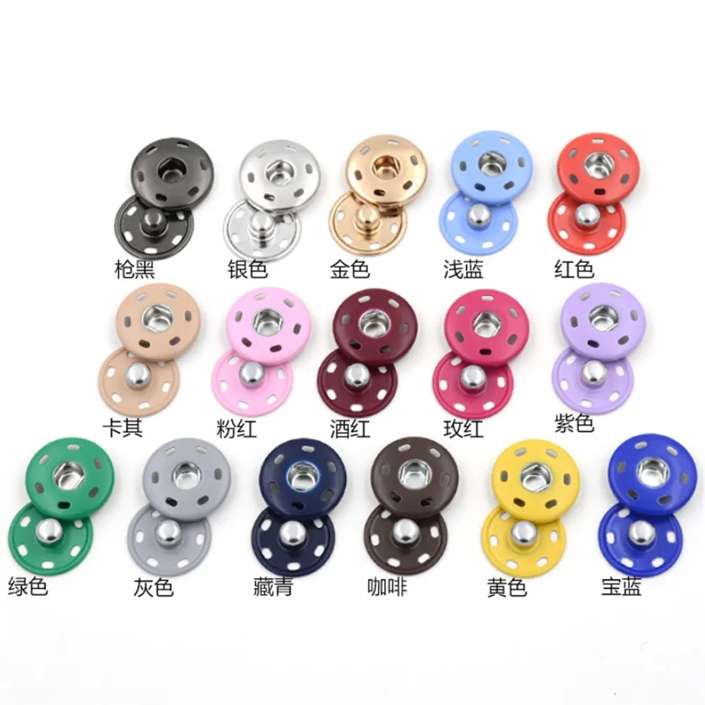 

1 lot=10 pieces Color metal round concealed button coat shirt invisible buttons clothes hand-stitched copper snap button