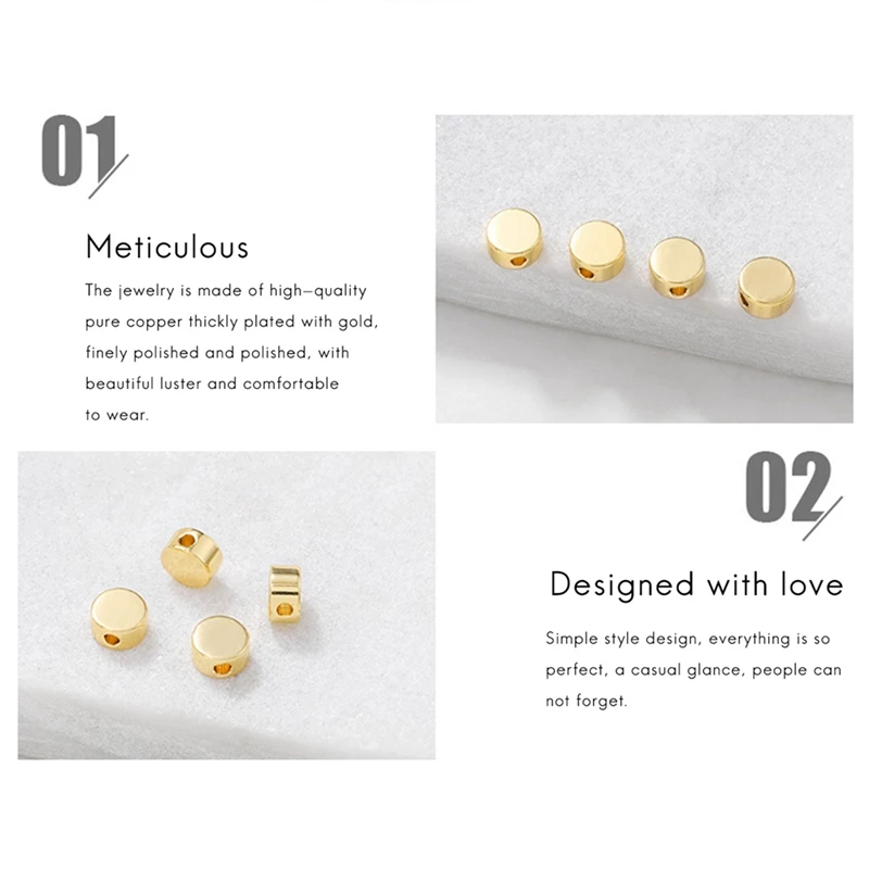 

Jewelry Accessories Handmade Diy Beaded Material Smooth Round Beads Cross Hole Spacer
