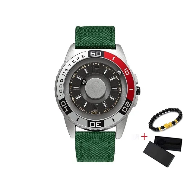 Silver Green Nylon Eutour Новые магнитные часы мужские Роскошные Силиконовые часы ремешок дизайнерские магнитные часы мужские повседневные кварцевые мужские s наручные часы дропшиппинг - Цвет: Silver Green Nylon