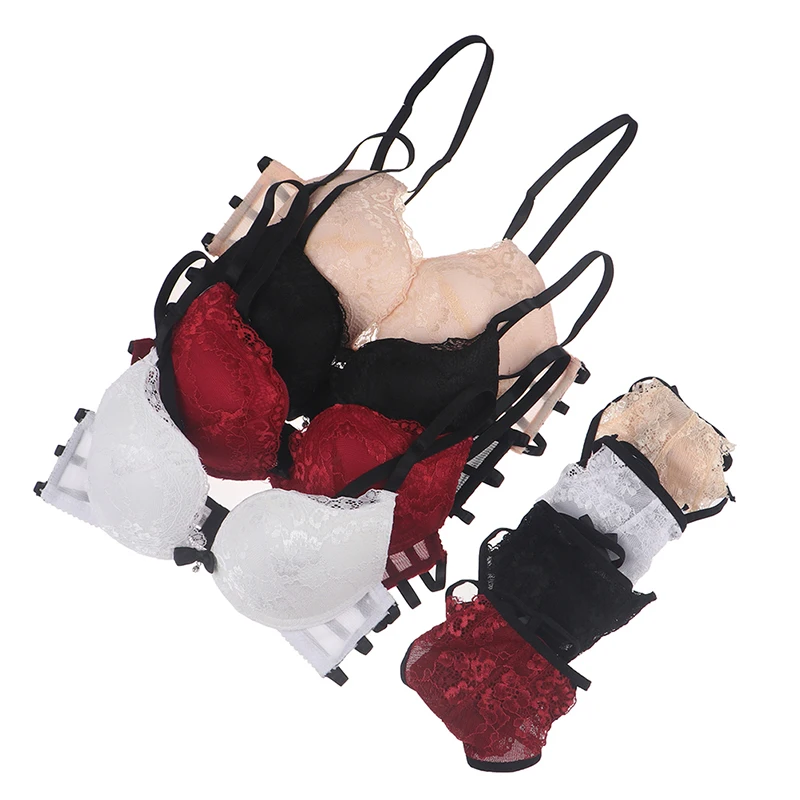 

1 Set Sexy Push Up Padded Underwear Briefs Lace Bra Set Bra And Panty Set Back Seamless Women Underwire Lingerie