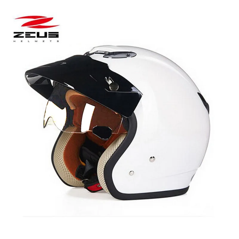 Новинка зимы ZEUS 3/4 с открытым лицом мотоциклетный шлем ZS 381c Встроенный объектив