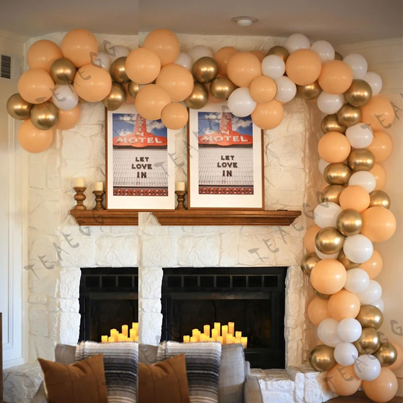 

125Pcs Baby Shower 1St Birthday Party Decoration Chrome Metallic Gold White Latex Balls Wedding Graduation Home Decor