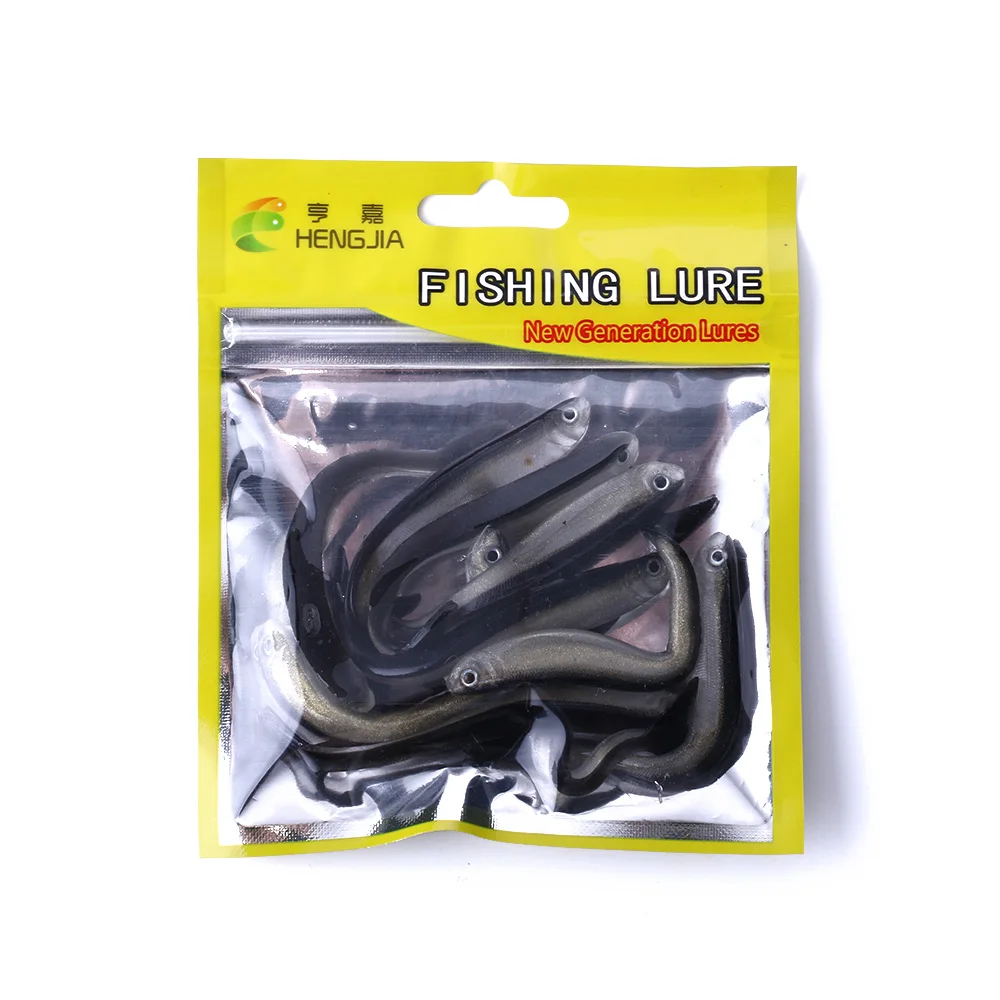 

10pcs 80mm 2.2g Soft Silicone Fishing Lure Minnow Saltwater Freshwater Worms Wobblers Artificial Bait Bass Tackle Jigs