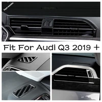 front dashboard upper air ac outlet vent cover trim black silver carbon fiber matte style for audi q3 2019 2022 interior