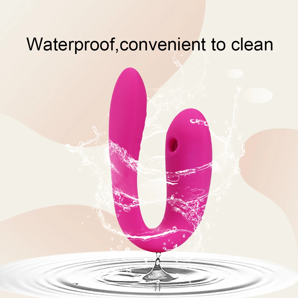 Двойная вибрация мастурбатор сосание клитора беспроводной пульт дистанционного