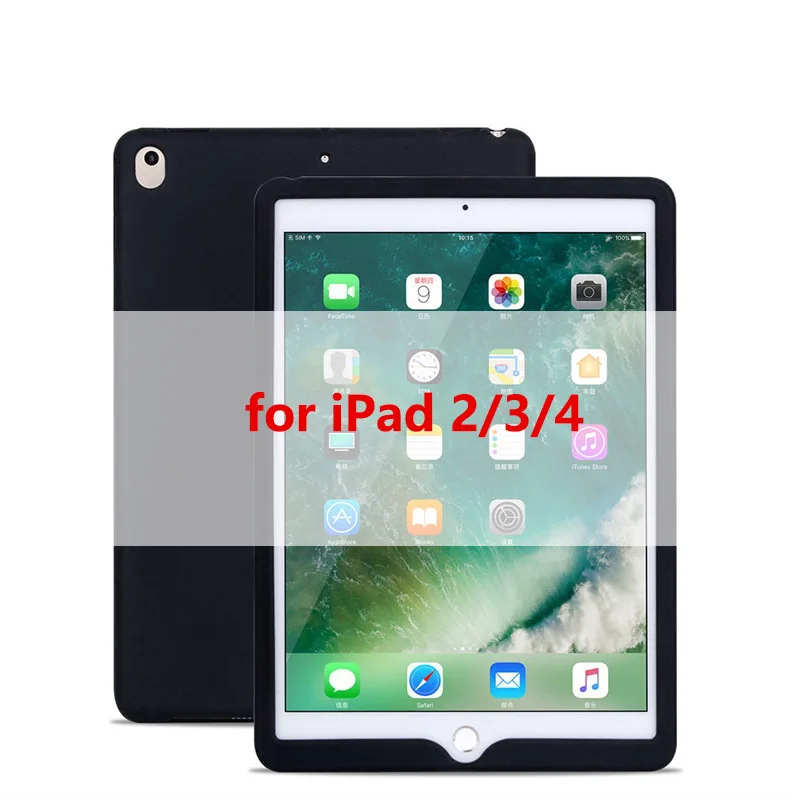 for iPad 2 3 4 h Tablet Silicone Case for iPad 9.7 Air 2 Case Soft Shockproof 360° Protection Back Shell Cover for iPad mini 2 3 4 Case - Цвет: for iPad 2 3 4 h