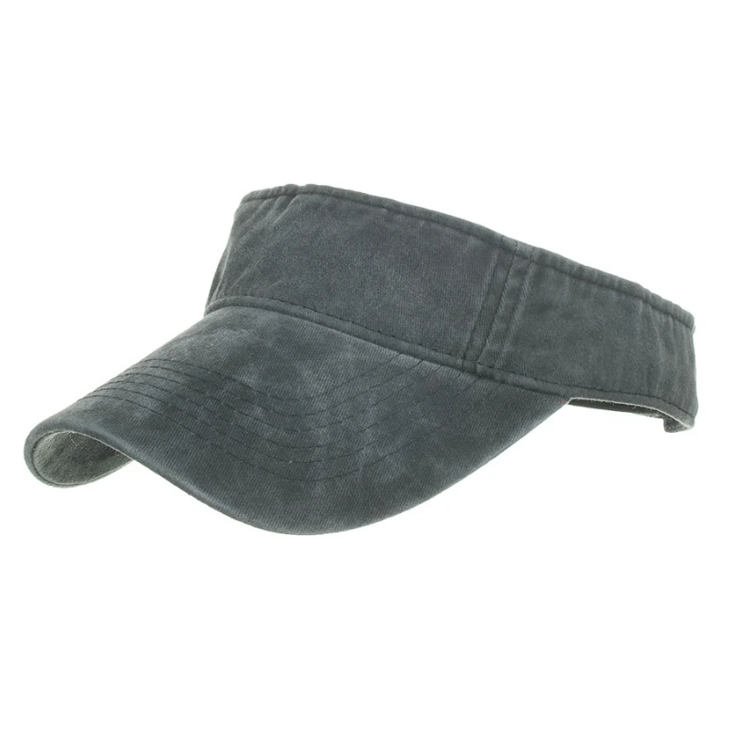 

Cotton Visor Cap Vintage Water Washed Denim Make Old Adjustable Closure Spring Summer Unisex SunHat