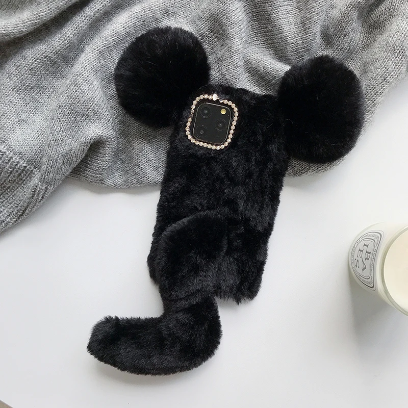 DIY мягкая пушистая мышь кролик красивый стильный защитный чехол для LG K50s Q60 K50