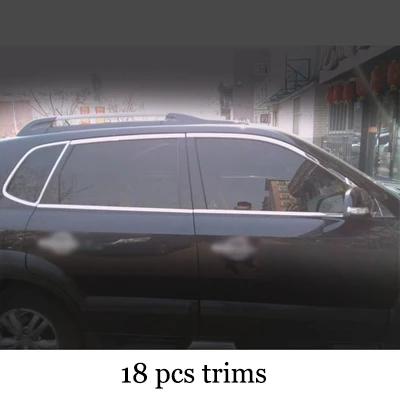 Lsrtw2017 304 нержавеющая сталь окна автомобиля планки для hyundai tucson 2004 2005 2006 2007 2008 2009 2010 2011 2012 1st поколения - Название цвета: 18 pcs trims