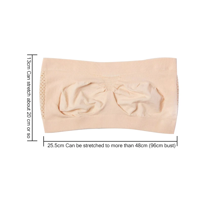 Бюстгальтер женский эластичный бесшовный без бретелек базовый укороченный топ