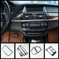 car styling console gear shift frame cd panel cover trim for bmw x5 e70 x6 e71 interior door armrest strips air vent sticker