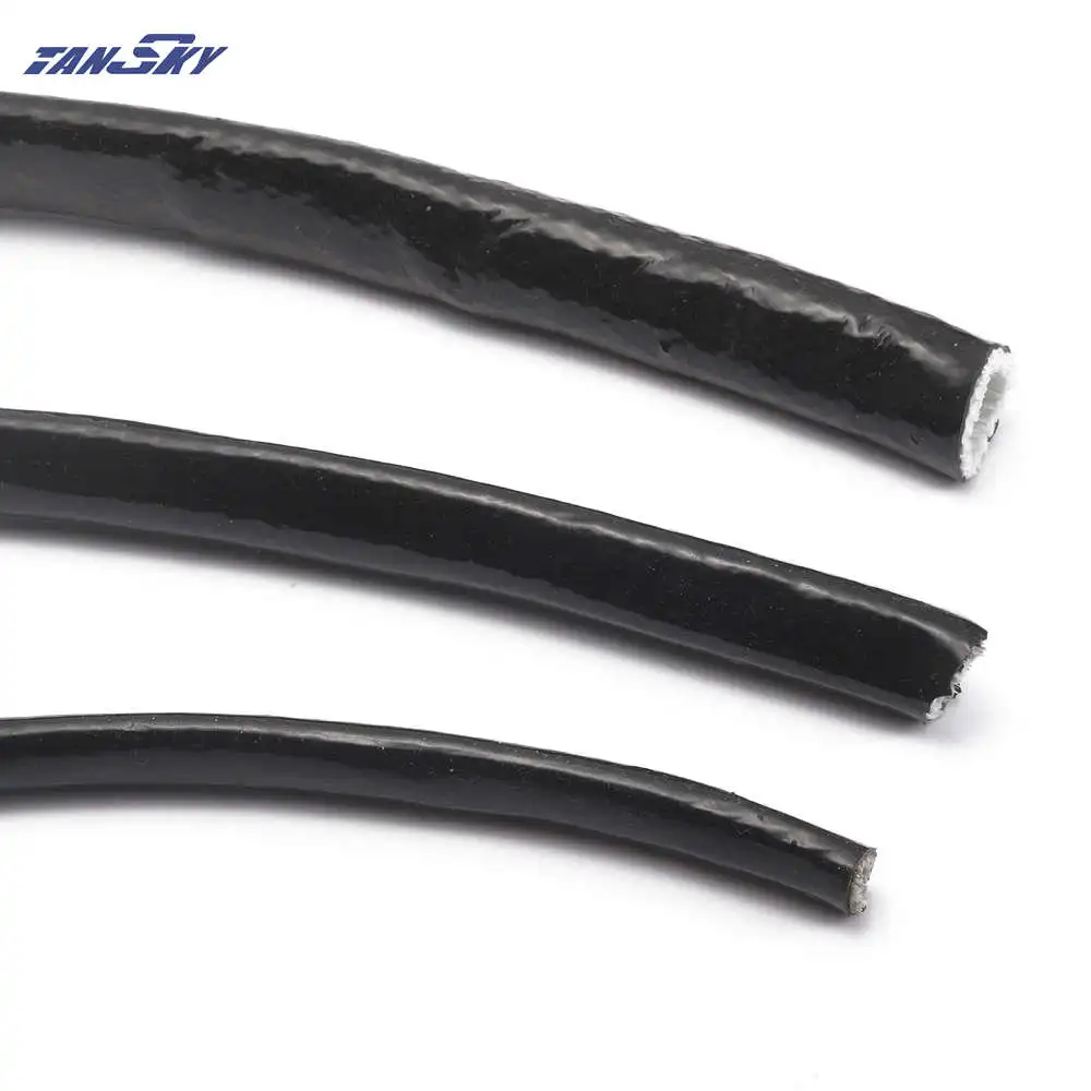 Жаропрочный черный противопожарный рукав AN12 противопожарная оплетка 3/4x1 м ID:19 мм