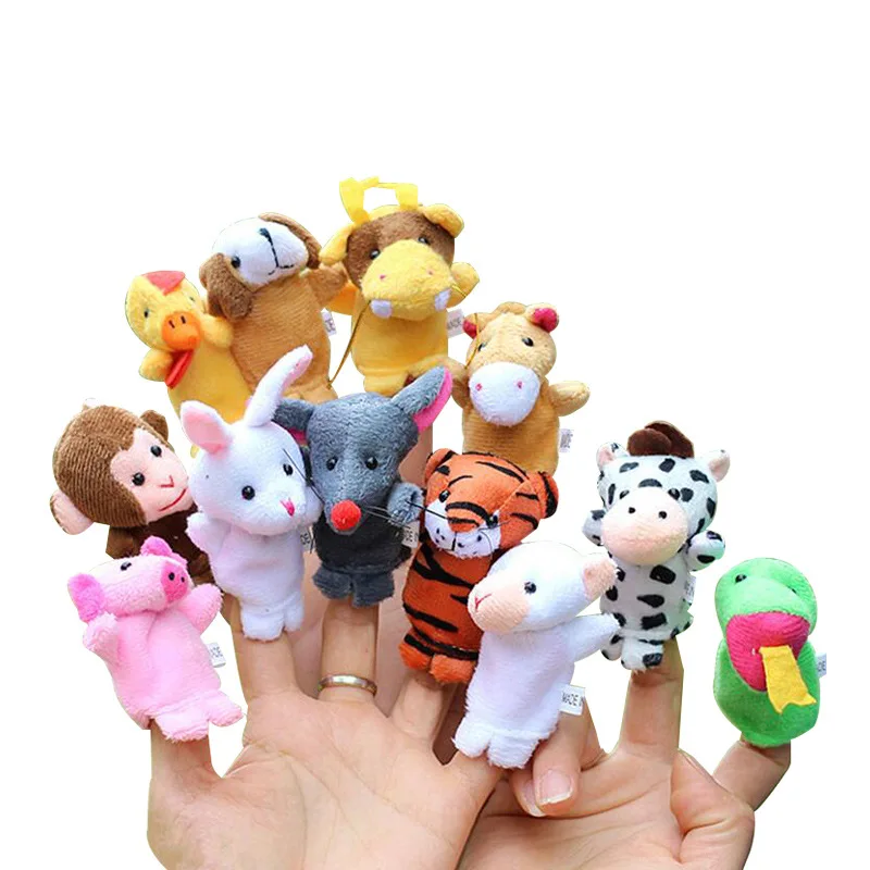 5PCS Random Cute Cratoon Finger Puppet Stuffed Animal Plush 