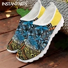 Женские сетчатые кроссовки INSTANTARTS, дышащие, без шнуровки, плоская подошва, гавайский каннака, маоли, полинезийские принты пальмовых листьев, лето