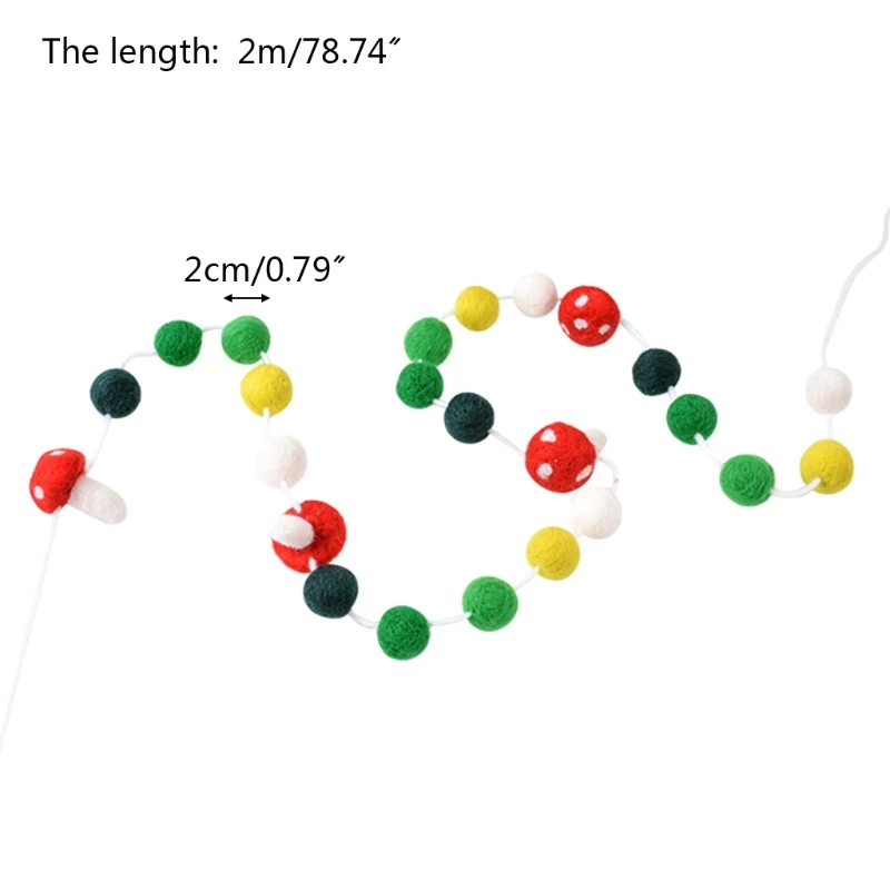 

Handmade Wool Felt Pom Pom Balls Beading String Hanging Garland Home Party Decor