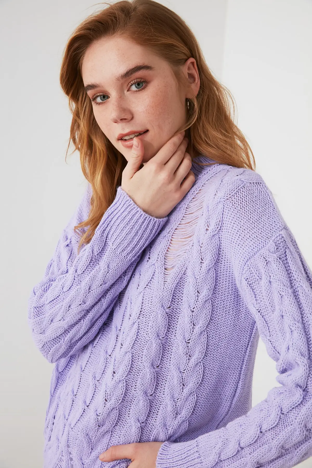 

Trendyol Mesh Detailed Knitwear Sweater TWOAW21KZ2406