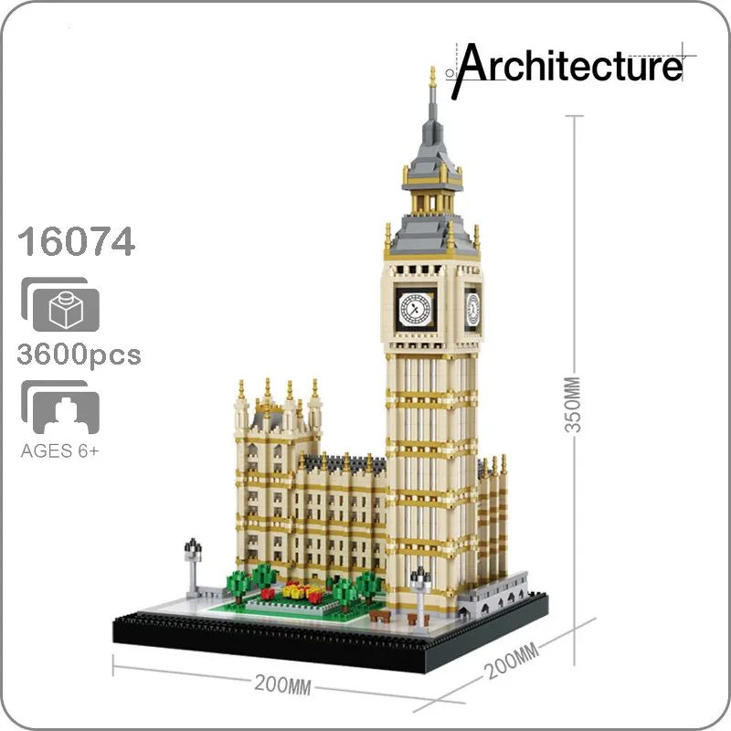 Город Биг Бен кирпич модели зданий строительные блоки для детей алмазные мини