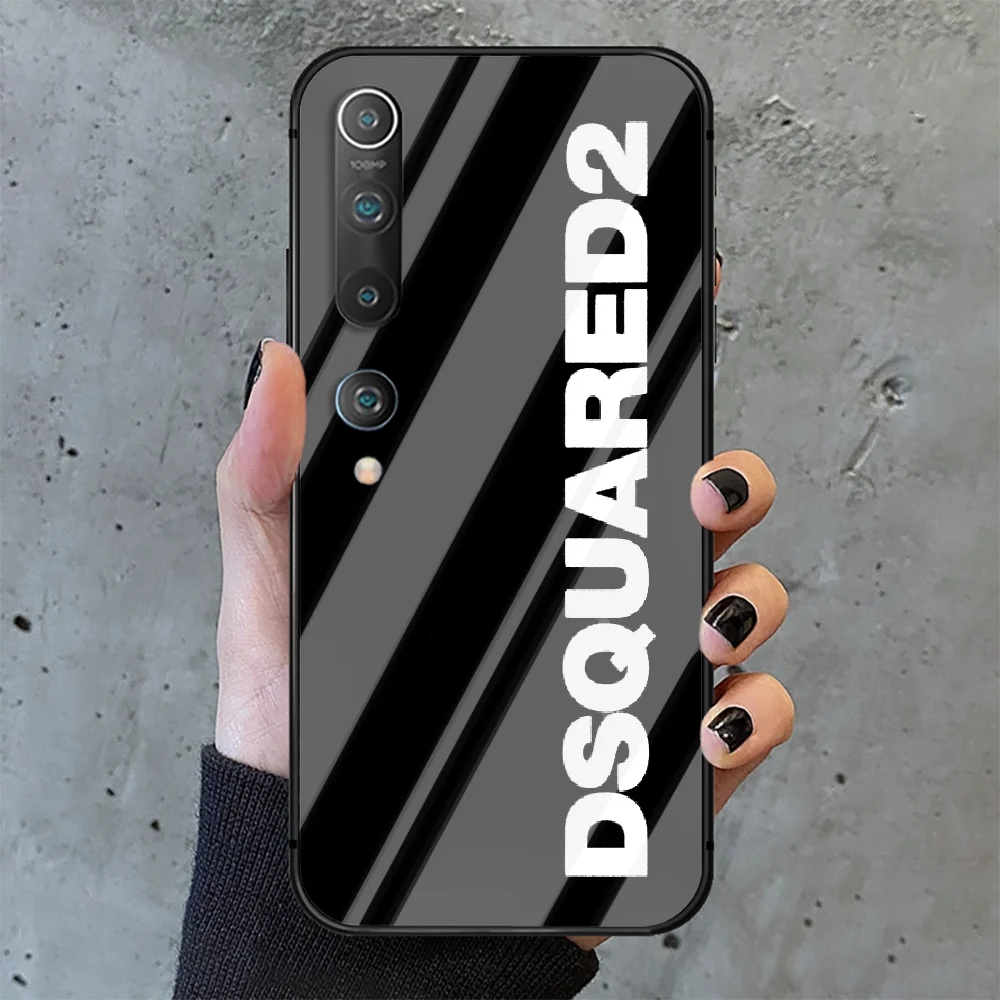 

DSQ2 Fashion Trend brand D2 Phone Tempered Glass Case Cover for Xiaomi Mi A MAX X POCO M Note 3 9 10 11 i T Pro Lite Black Etui