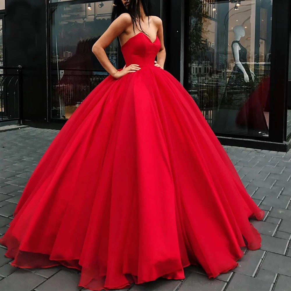 

New Customize Long Evening Prom Dresses Simple Sweetheart vestidos de graduacion Tull vestido formatura Ball Gown