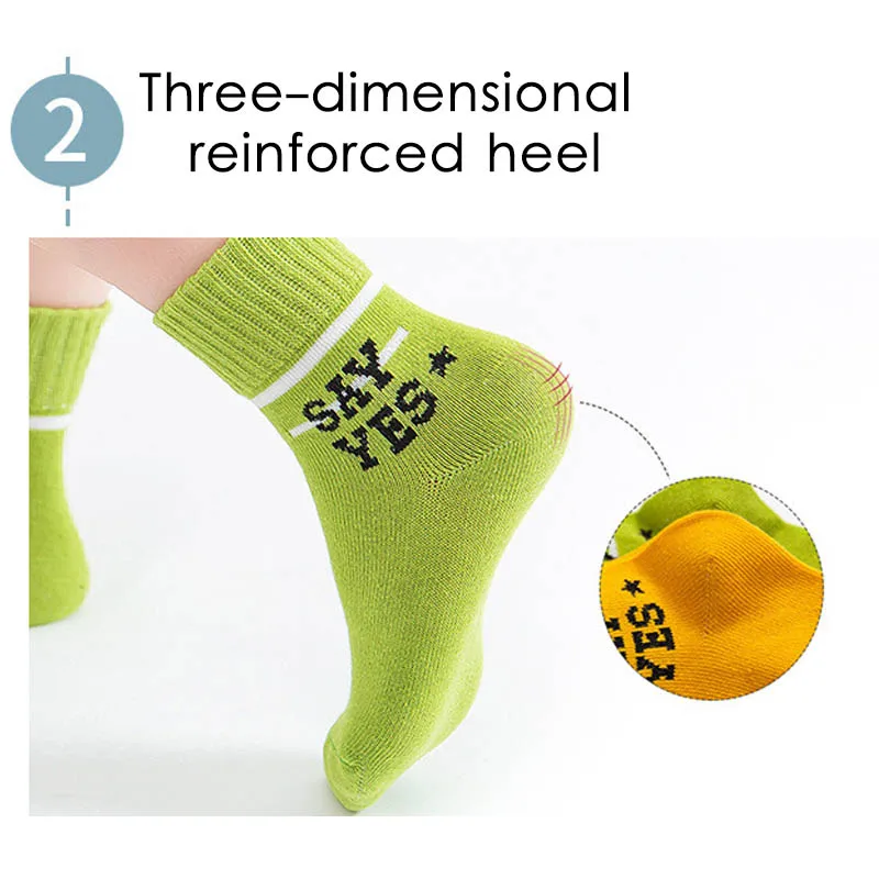 

5 Pairs/Lot Color Match Kids Floor Socks Cute Warm Autumn Winter Cotton Socks Mid Tube Elastic Children Stocking Sock