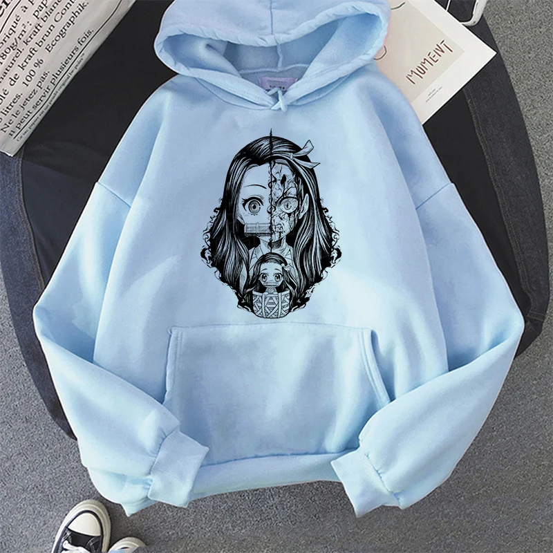 

Demon Slayer Women Hoodies Sweatshirt Anime Logo Type Big Kill In The Back Fans Must-Have Sweat Sweatshirts