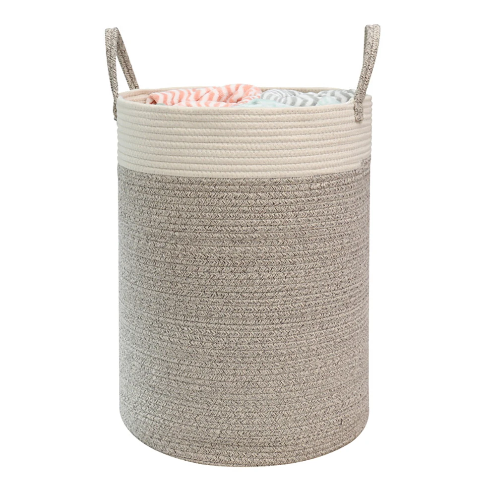 

Woven Cotton Rope Desktop Storage Basket Home Simple Sundries Snack Cosmetics Box Blanket Laundry Toy Storage Organizer