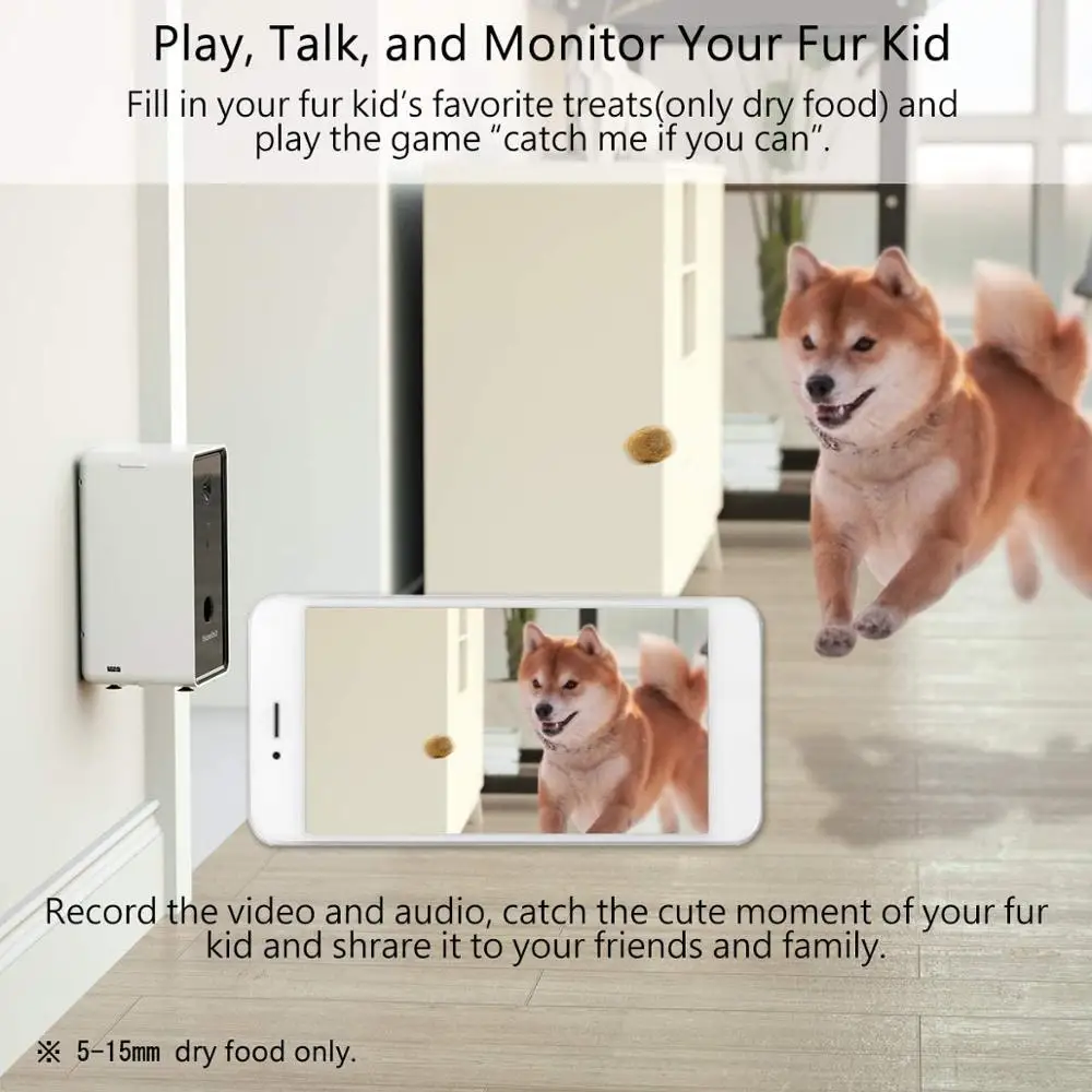 Isebiz Dog Camera диспенсер автоматический питатель для домашних животных WiFi Удаленная