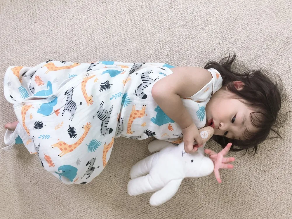 8 слоев 70% бамбуковый муслиновый хлопок детский спальный мешок мод для летнего