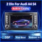 Автомагнитола 2 Din, Android 10, GPS для Audi A4 B8 S4 B6 B7 RS4 8E 8H B9 Seat Exeo, мультимедийный плеер с навигацией, DSP, Carplay, автомобильный DVD