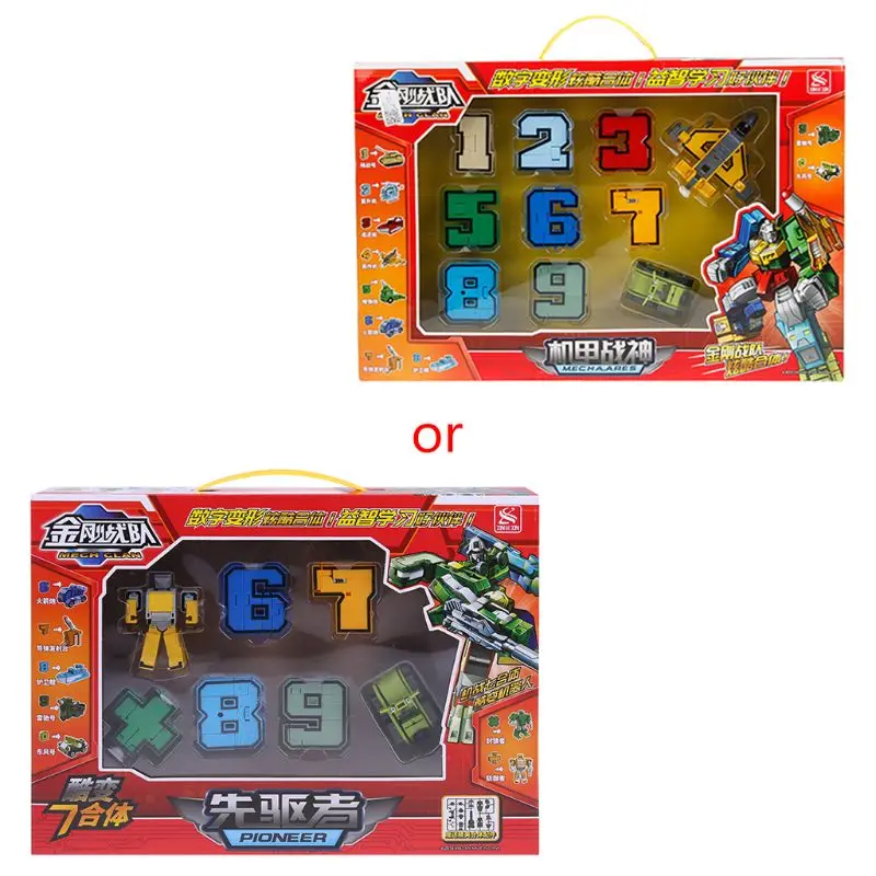 

C5AF 10 Pcs Cool Number Transforming Robot 3D Military Vehicles Models Jigsaw Plastic Puzzle Kids Educational Toys Children Gift